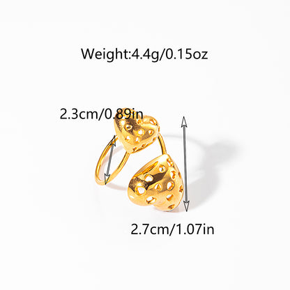 Stainless Steel Gold Plated Classical Heart Shape Plating Rings