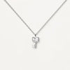 Sterling Silver Simple Style Heart Shape Key Lock Plating Inlay Zircon Pendant Necklace