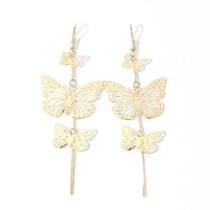 1 Pair Simple Style Classic Style Butterfly Plating Copper Gold Plated Rhodium Plated Drop Earrings