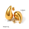 1 Pair Retro Water Droplets Plating Titanium Steel 18K Gold Plated Ear Studs