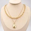 Titanium Steel 18K Gold Plated Elegant Modern Style Geometric Double Layer Necklaces