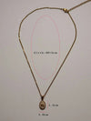 Stainless Steel 18K Gold Plated Vintage Style French Style Round Oval Eye Inlay Natural Stone Pendant Necklace