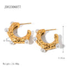 1 Pair Elegant Simple Style C Shape Plating Inlay Stainless Steel Artificial Pearls 18K Gold Plated Ear Studs