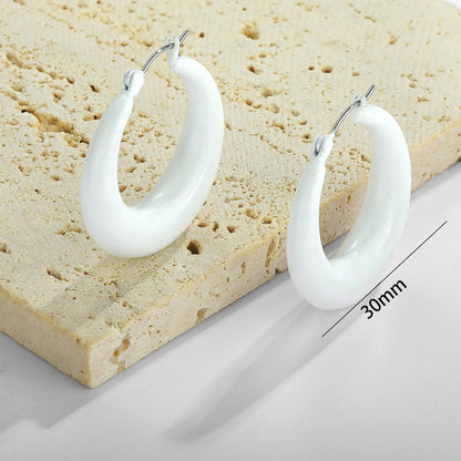 1 Pair Simple Style Round Stainless Steel 18K Gold Plated Ear Studs