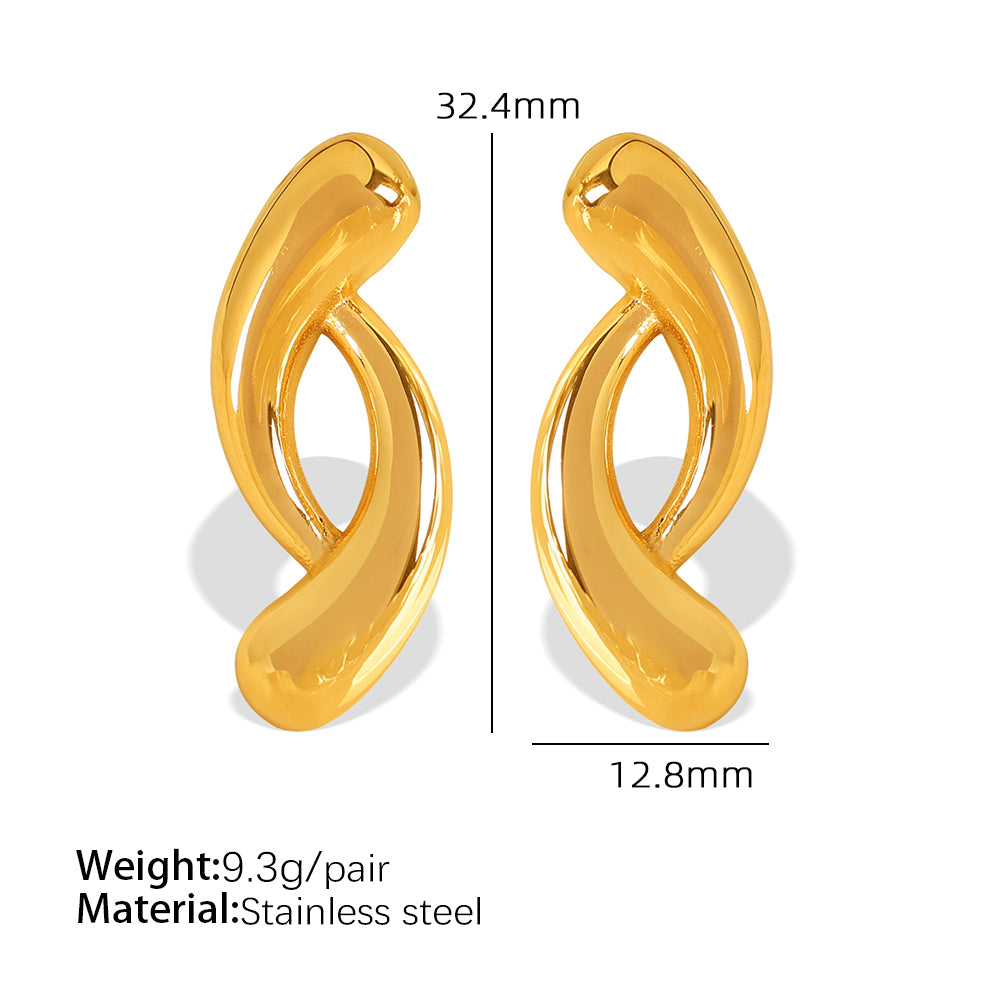 1 Pair Retro Simple Style Geometric Titanium Steel 18K Gold Plated Ear Studs