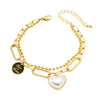 Fashion Heart Shape Titanium Steel Necklace Inlay Artificial Pearls Stainless Steel Necklaces 1 Piece