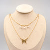 Titanium Steel 18K Gold Plated Casual Modern Style Simple Style Butterfly Double Layer Necklaces