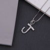 Copper White Gold Plated Simple Style Shiny Letter Inlay Zircon Pendant Necklace