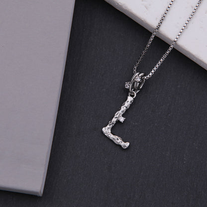 Copper White Gold Plated Simple Style Shiny Letter Inlay Zircon Pendant Necklace