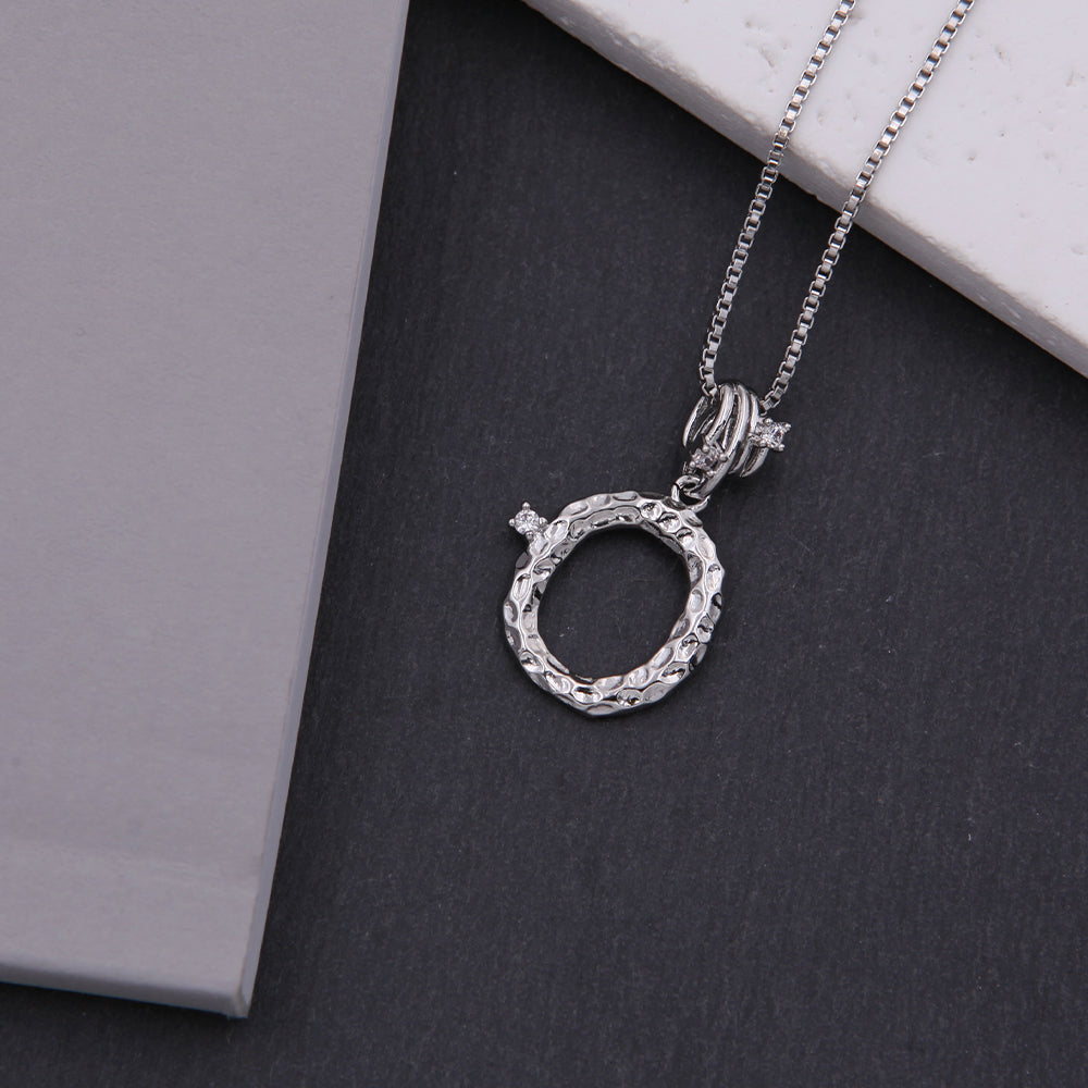 Copper White Gold Plated Simple Style Shiny Letter Inlay Zircon Pendant Necklace