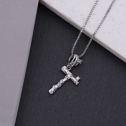 Copper White Gold Plated Simple Style Shiny Letter Inlay Zircon Pendant Necklace