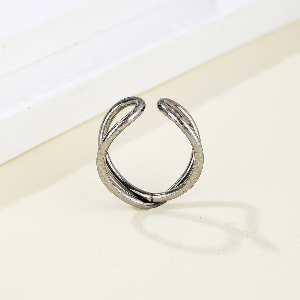 Stainless Steel 14K Gold Plated Hip-Hop Simple Style Curve Plating Open Rings Rings