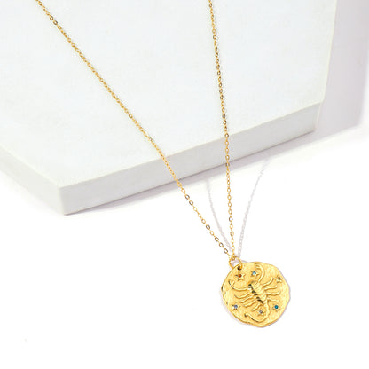 Stainless Steel 18K Gold Plated Simple Style Streetwear Geometric Inlay Zircon Pendant Necklace