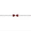 Titanium Steel Rhodium Plated Classic Style Inlay Bow Knot Zircon Bracelets