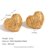 1 Pair Vintage Style Simple Style Classic Style Heart Shape Stainless Steel 18K Gold Plated Ear Studs