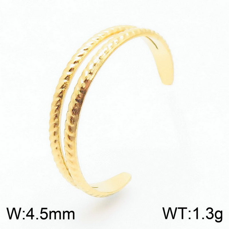 Stainless Steel Simple Style Solid Color Open Rings