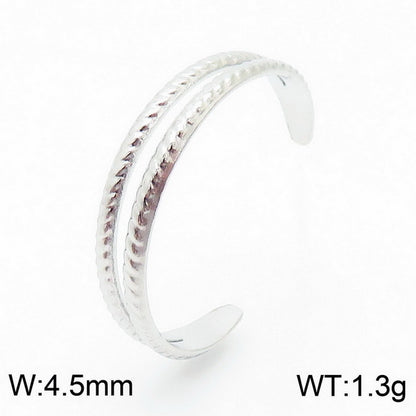 Stainless Steel Simple Style Solid Color Open Rings