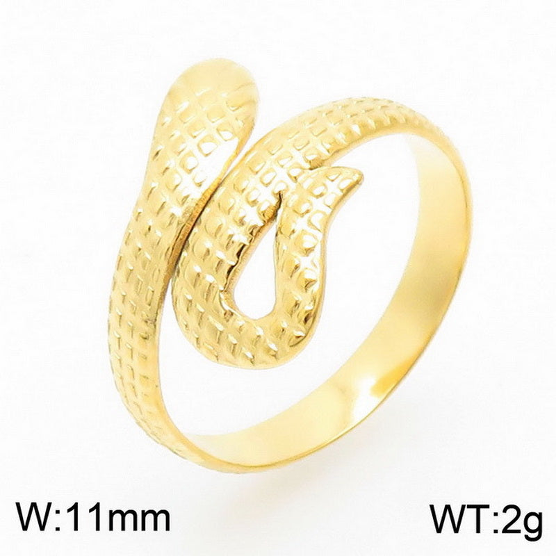 Stainless Steel Simple Style Snake Open Rings