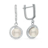 1 Pair Elegant Glam Luxurious Geometric Inlay Sterling Silver Artificial Pearls Zircon White Gold Plated Drop Earrings