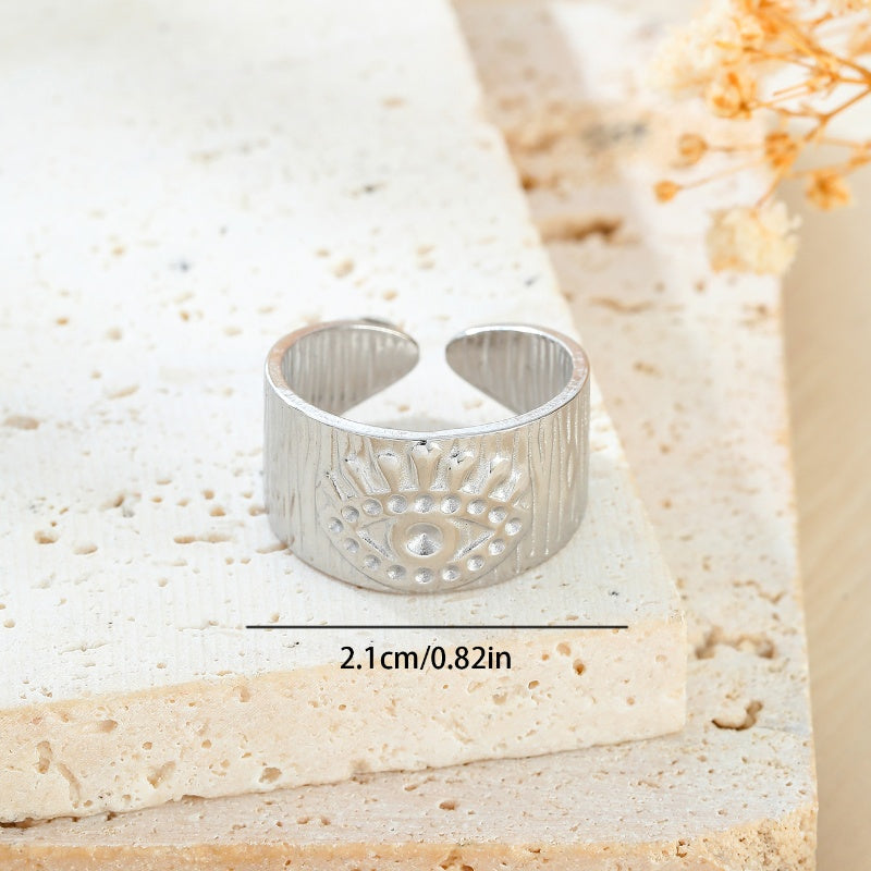 Stainless Steel Simple Style Irregular Eye Open Rings