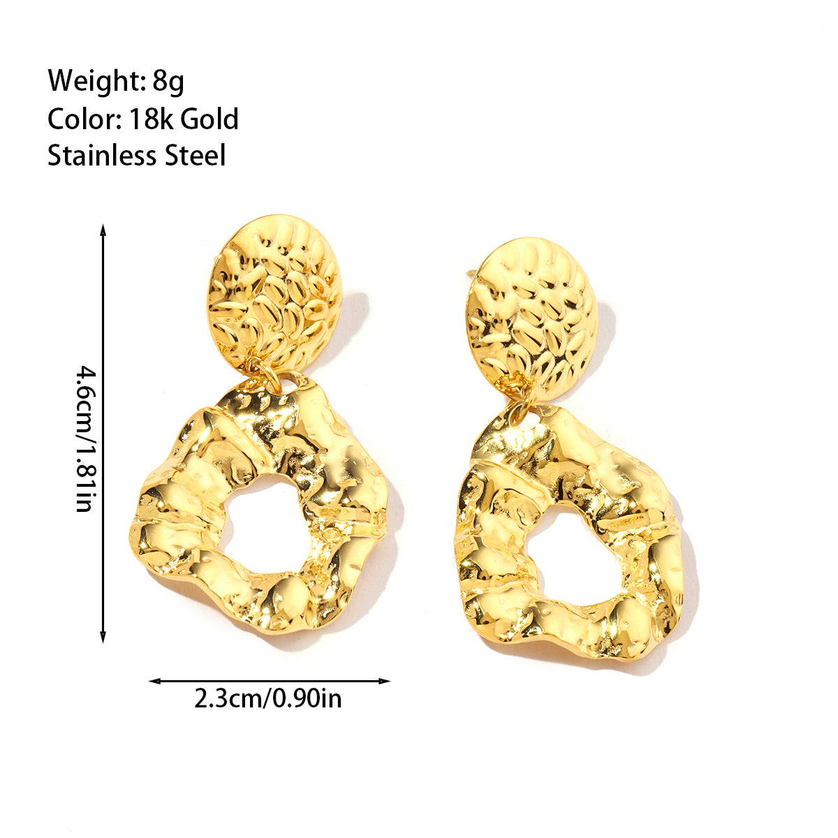 1 Pair Casual Retro Roman Style Geometric Titanium Steel 18K Gold Plated Drop Earrings