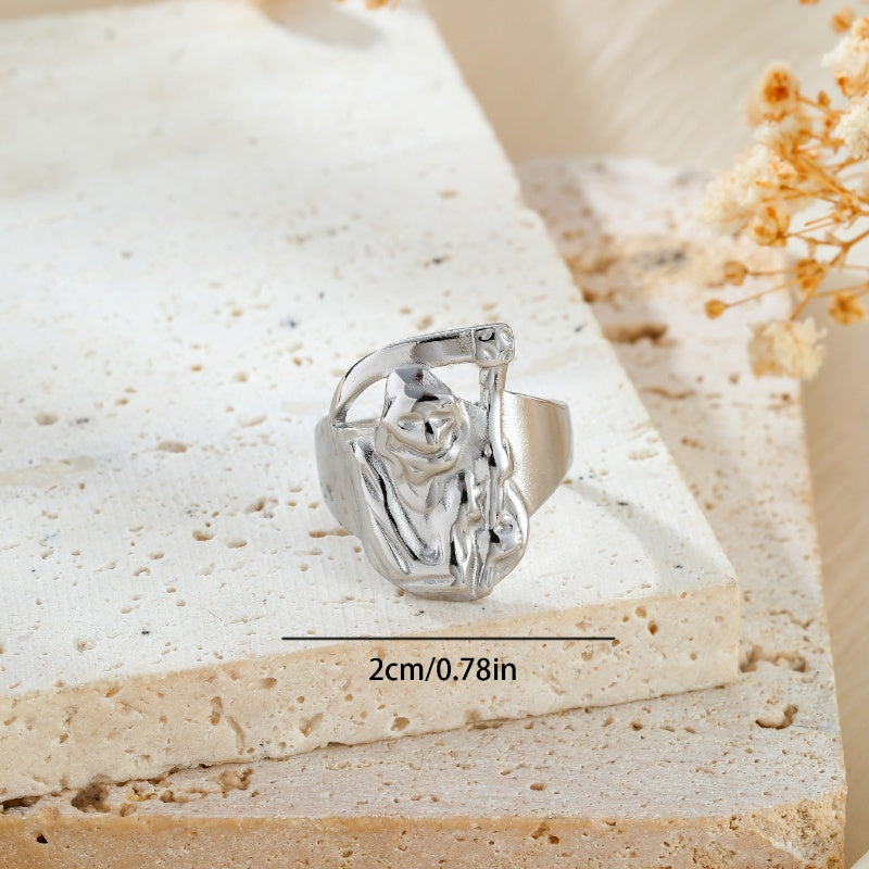 Stainless Steel Simple Style Irregular Eye Open Rings