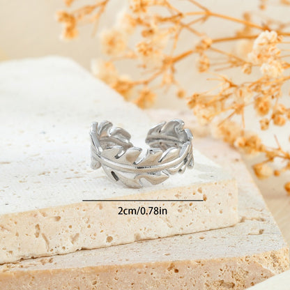 Stainless Steel Simple Style Irregular Eye Open Rings