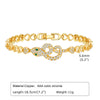 Copper 18K Gold Plated Elegant Shiny Inlay Flower Snake Zircon Bracelets