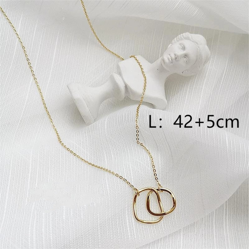 Copper 18K Gold Plated Retro Simple Style Solid Color Plating Pendant Necklace