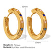 1 Pair Casual Vintage Style Circle Inlay Titanium Steel Zircon 18K Gold Plated Earrings