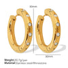 1 Pair Casual Vintage Style Circle Inlay Titanium Steel Zircon 18K Gold Plated Earrings