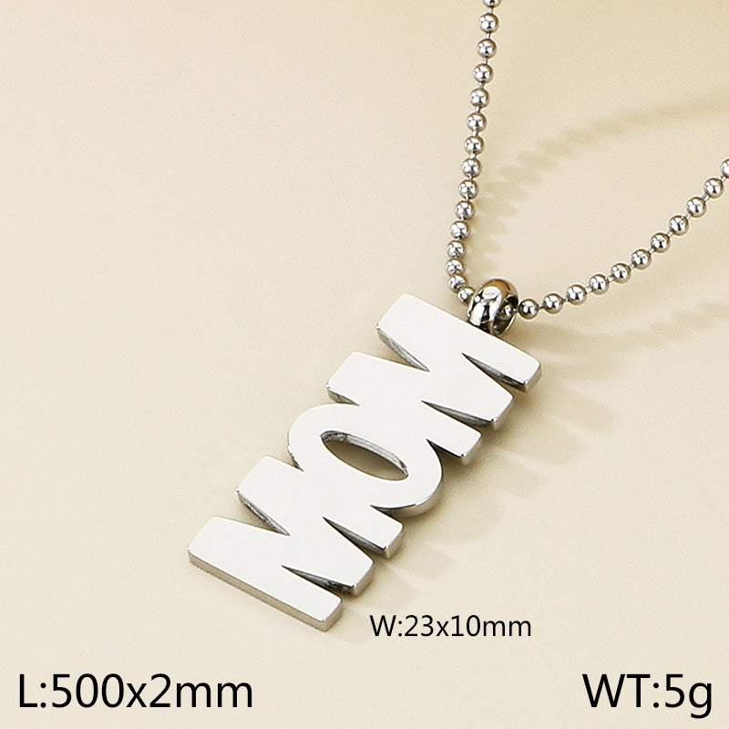 Stainless Steel Simple Style Letter Pendant Necklace