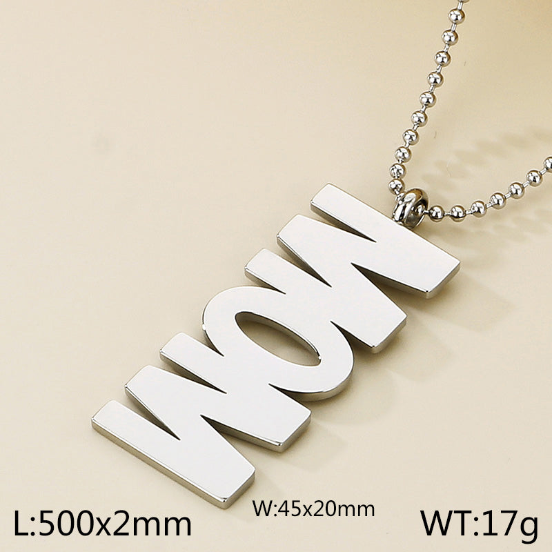 Stainless Steel Simple Style Letter Pendant Necklace