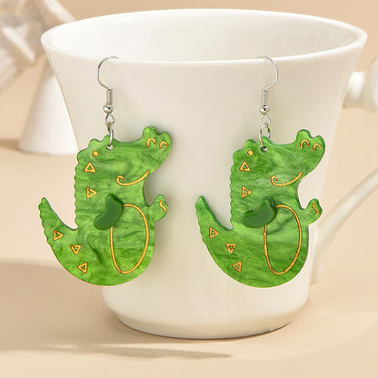 1 Pair Cute Dinosaur Arylic Drop Earrings