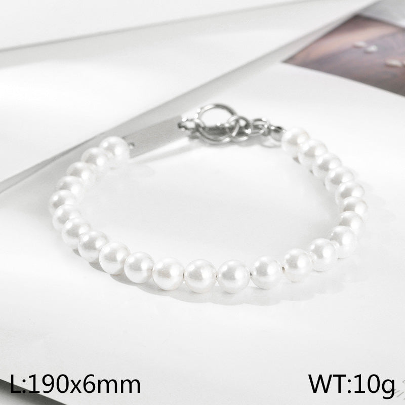 Stainless Steel Elegant Simple Style Solid Color Bracelets