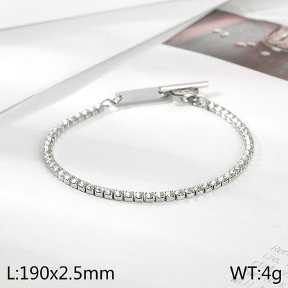 Stainless Steel Elegant Simple Style Solid Color Bracelets