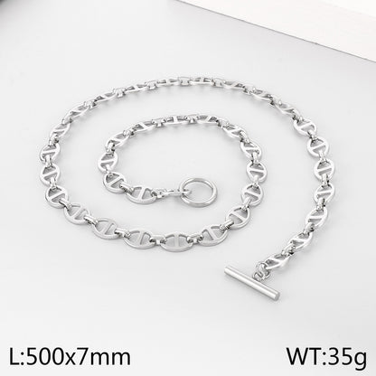 Stainless Steel Rock Punk Solid Color Bracelets Necklace