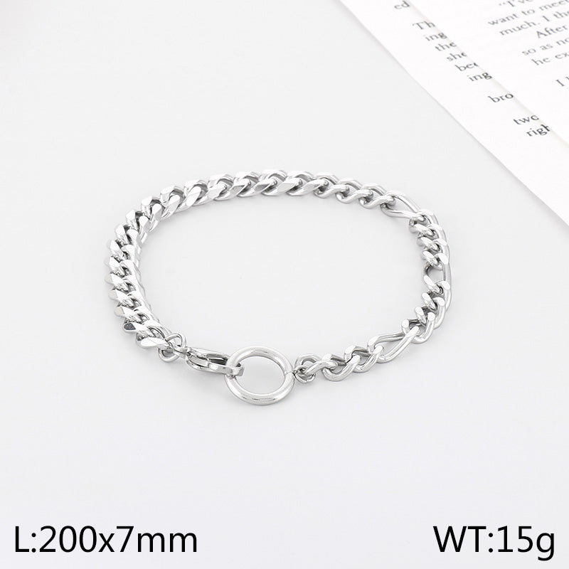 Stainless Steel Rock Punk Solid Color Bracelets Necklace