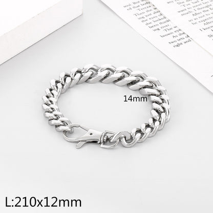 Stainless Steel Rock Punk Solid Color Bracelets Necklace