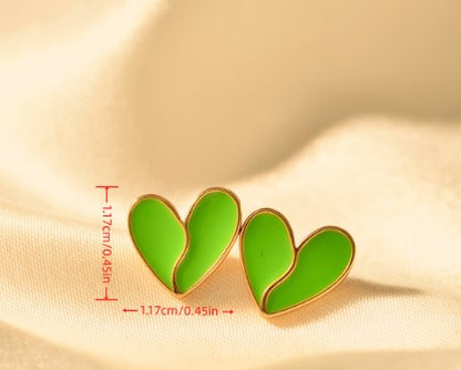 1 Pair Classic Style Heart Shape Heart Alloy Ear Studs