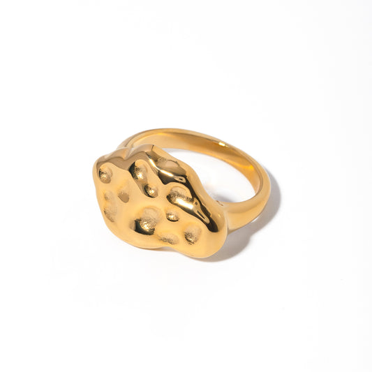 Stainless Steel 18K Gold Plated IG Style Irregular Rings