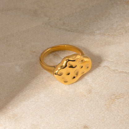 Stainless Steel 18K Gold Plated IG Style Irregular Rings