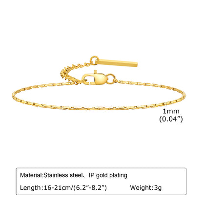 Stainless Steel 18K Gold Plated Simple Style Square Bracelets