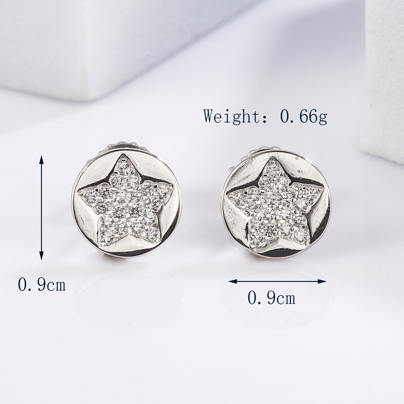 1 Pair Glam Romantic Shiny Star Moon Oval Plating Inlay Sterling Silver Zircon White Gold Plated Ear Studs