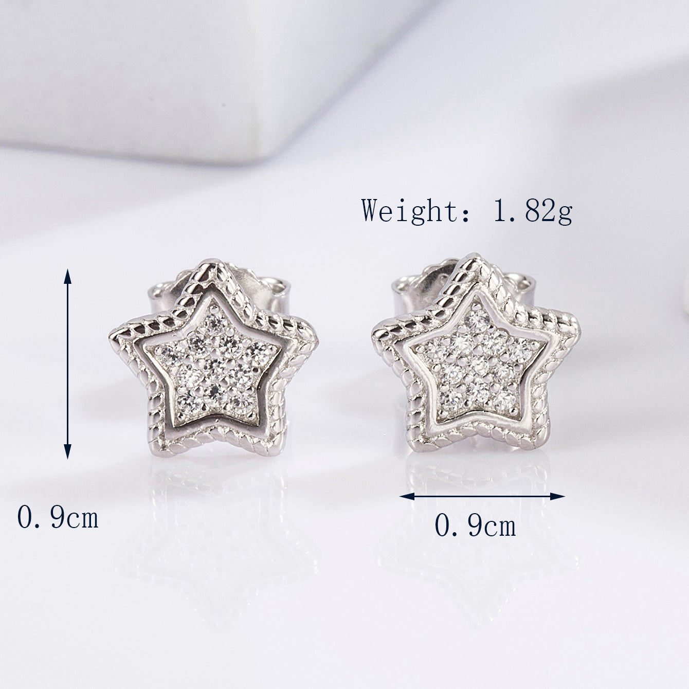 1 Pair Glam Romantic Shiny Star Moon Oval Plating Inlay Sterling Silver Zircon White Gold Plated Ear Studs