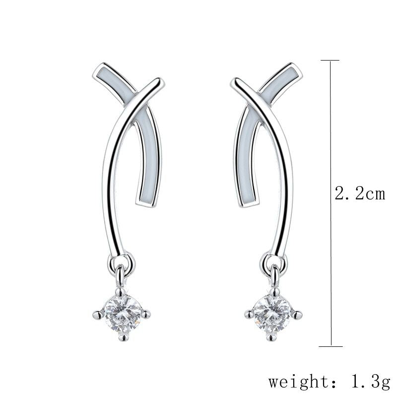 1 Pair Elegant Artistic Solid Color Inlay Sterling Silver Moissanite Drop Earrings