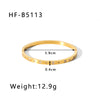 Stainless Steel 18K Gold Plated IG Style Geometric Inlay Zircon Bangle