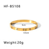 Stainless Steel 18K Gold Plated IG Style Geometric Inlay Zircon Bangle