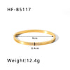 Stainless Steel 18K Gold Plated IG Style Geometric Inlay Zircon Bangle