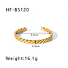 Stainless Steel 18K Gold Plated IG Style Geometric Inlay Zircon Bangle